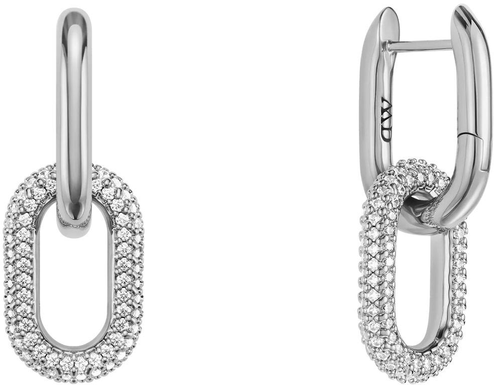 Стальные серьги с подвесками Daniel Wellington Crystal-Link-Earrings-S с кристаллами